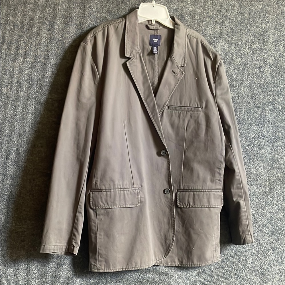 GAP Gray Lightweight Shirt Jacket Relaxed Fit sport coat / coat sz XXL cotton.